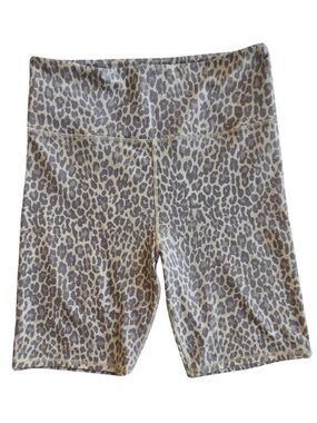 Leopard Print Women’s Bike Shorts - Taupe Gray